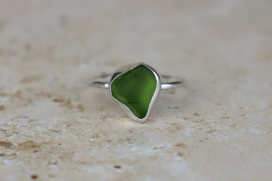 UK Size T Welsh Sea Glass Ring