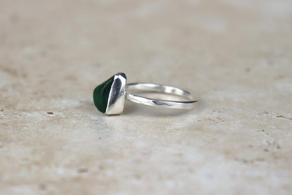 UK Size R Welsh Sea Glass Ring