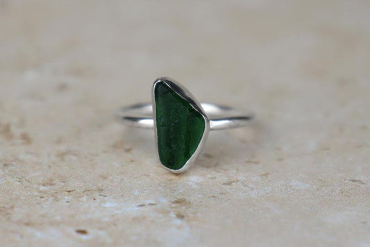 UK Size N Welsh Sea Glass Ring