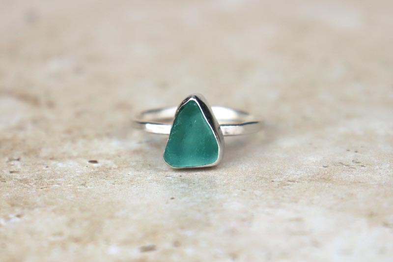 UK Size V Welsh Sea Glass Ring