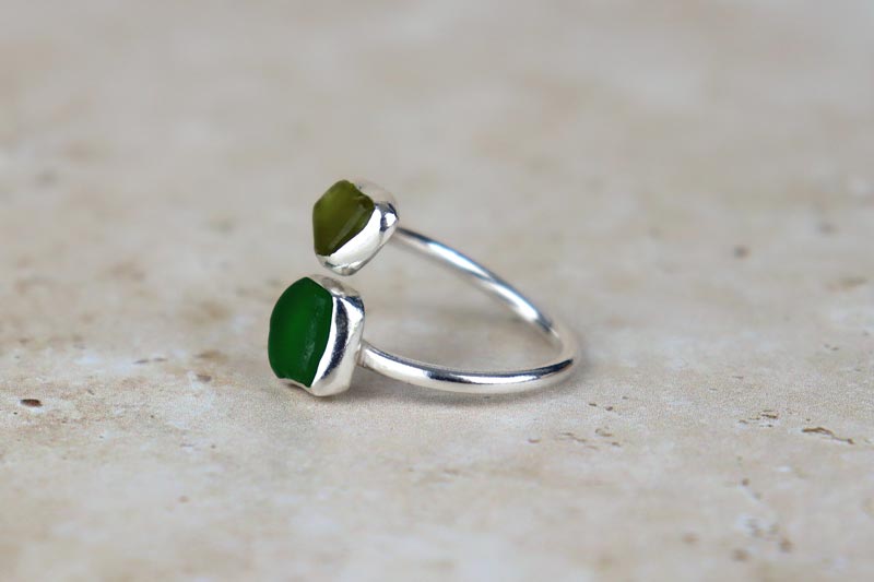 UK Size M Welsh Sea Glass Ring