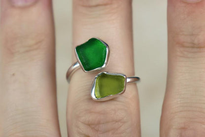 UK Size M Welsh Sea Glass Ring