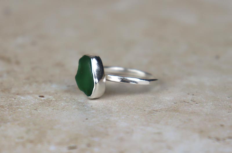 UK Size Q Welsh Sea Glass Ring