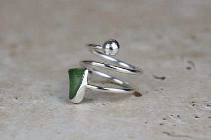 UK Size Q/R Welsh Sea Glass Ring