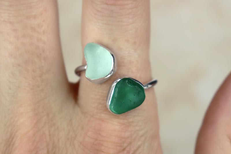 UK Size U Welsh Sea Glass Ring