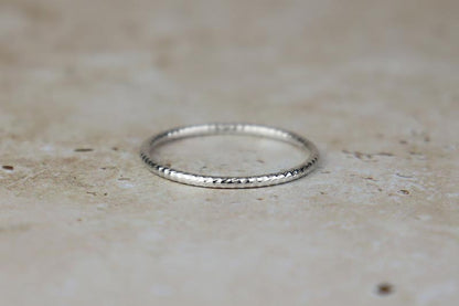 1mm Textured Sterling Silver Band