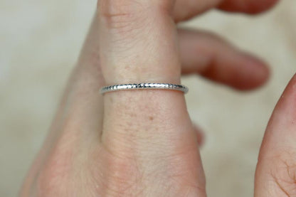 1mm Textured Sterling Silver Band