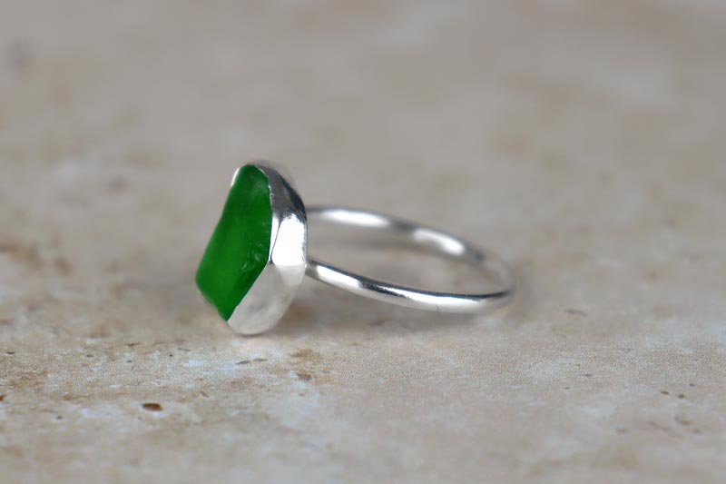 UK Size V Welsh Sea Glass Ring