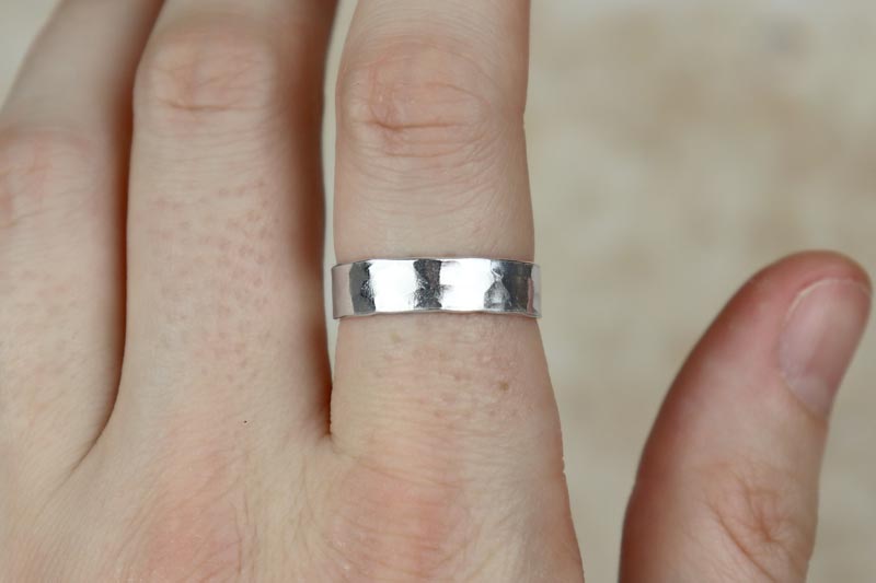 5mm Hammered Sterling Silver Band