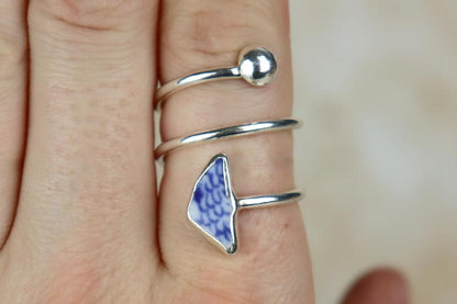 UK Size O/P Welsh Sea Pottery Ring