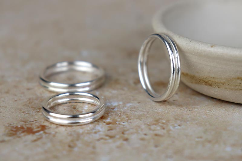 Double Band Sterling Silver Ring