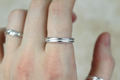 Double Band Sterling Silver Ring