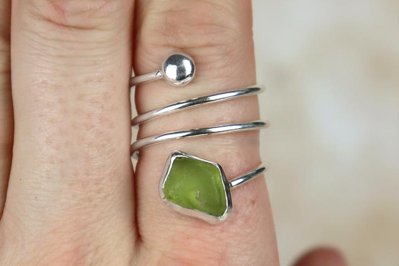 UK Size R/S Welsh Sea Glass Ring