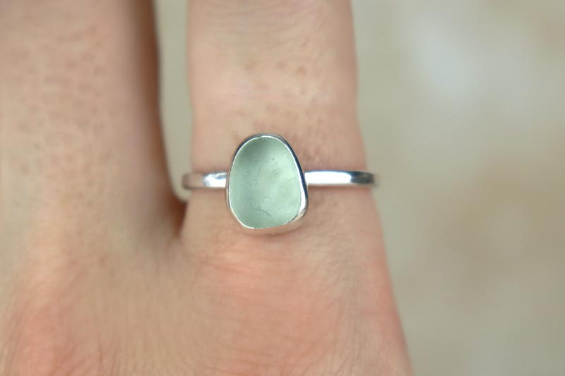 UK Size V Welsh Sea Glass Ring