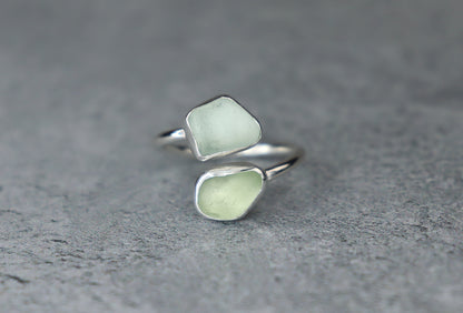 UK Size P Welsh Sea Glass Ring