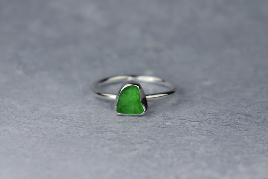 UK Size S Welsh Sea Glass Ring