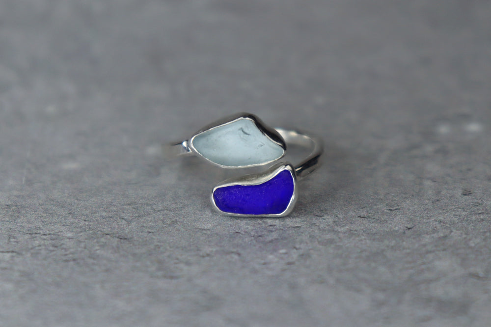 UK Size N Welsh Sea Glass Ring