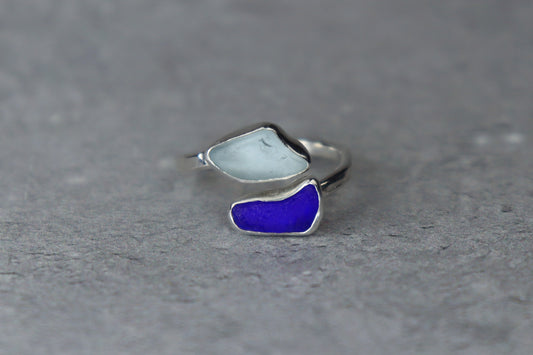 UK Size N Welsh Sea Glass Ring