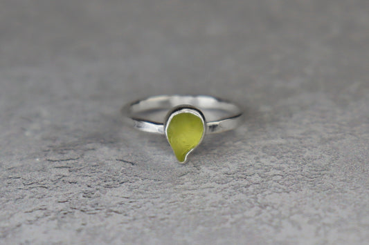 UK Size O Welsh Sea Glass Ring