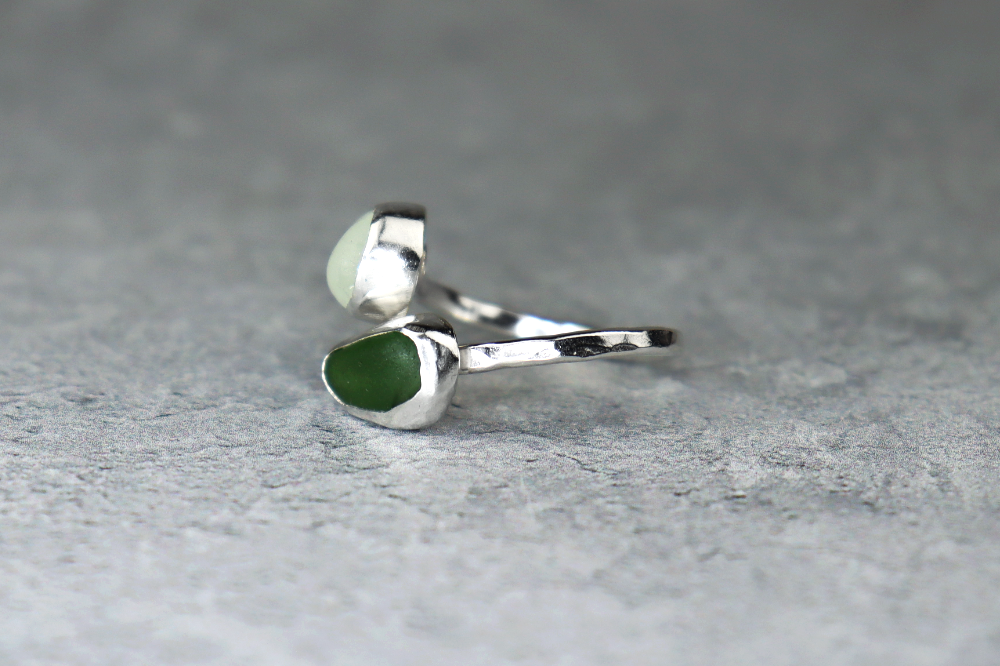 UK Size N Welsh Sea Glass Ring