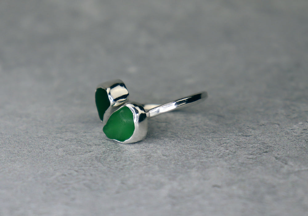 UK Size K Welsh Sea Glass Ring