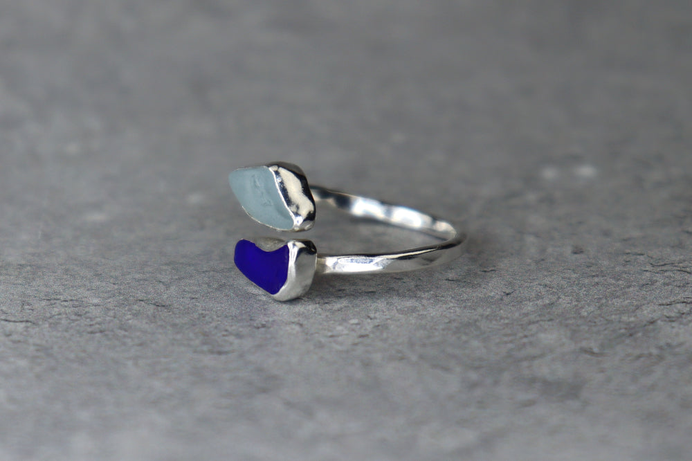 UK Size N Welsh Sea Glass Ring