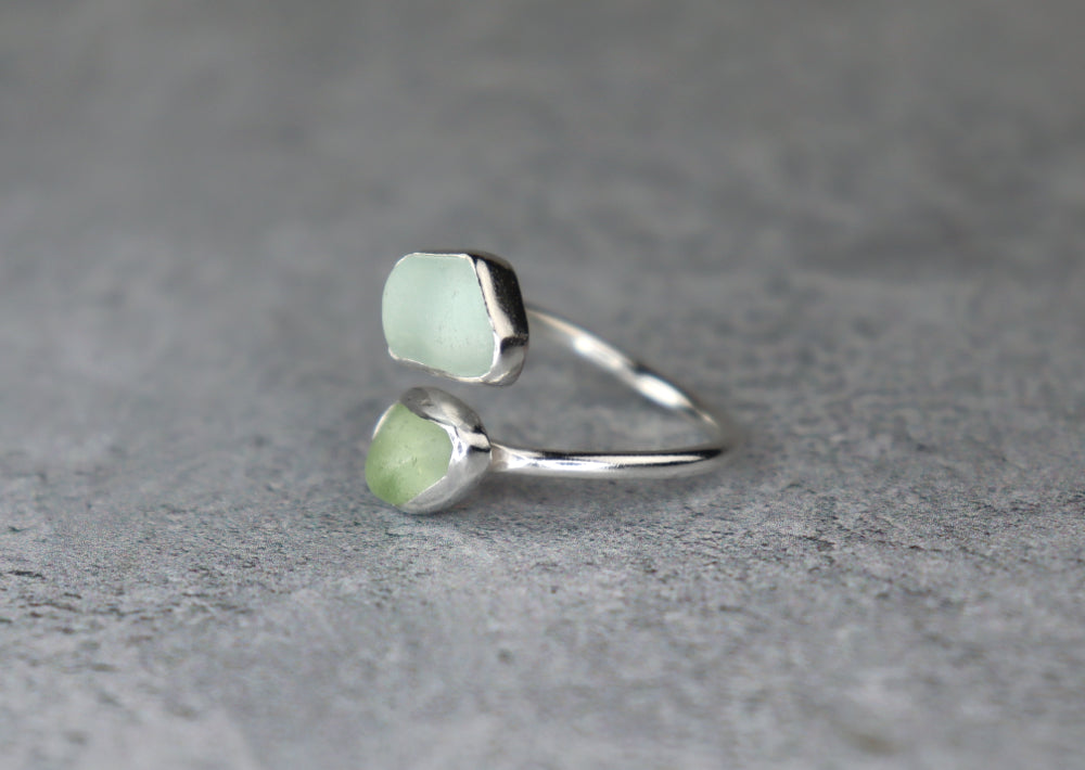 UK Size P Welsh Sea Glass Ring