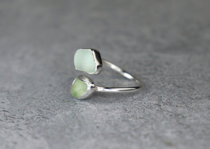 UK Size P Welsh Sea Glass Ring