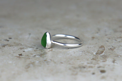 UK Size L Welsh Sea Glass Ring