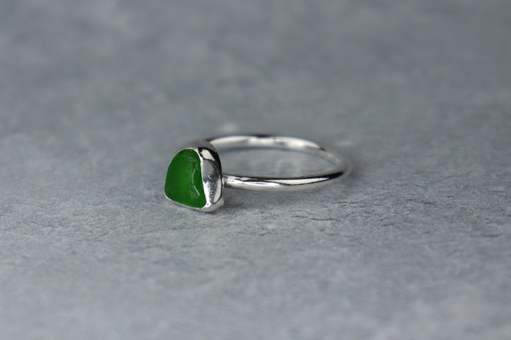 UK Size S Welsh Sea Glass Ring