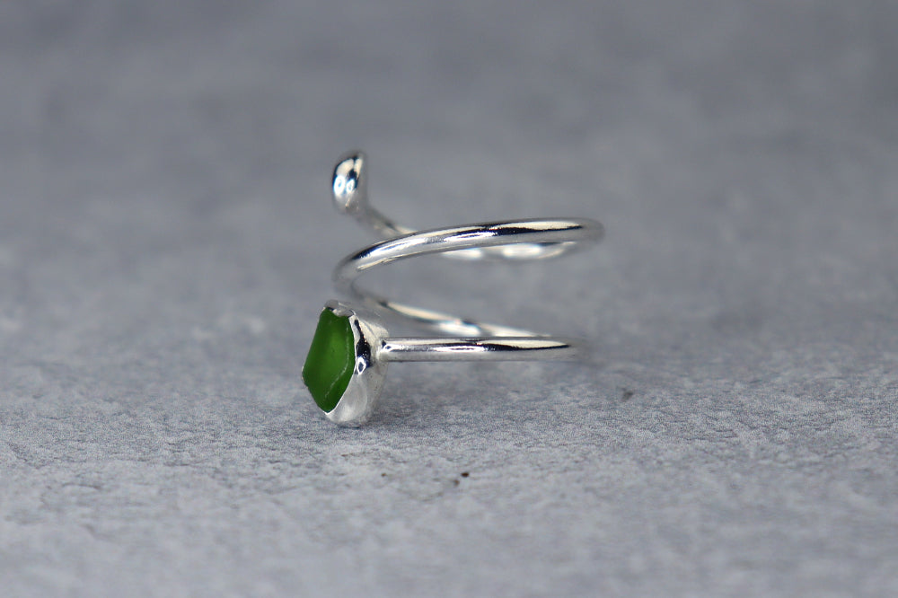 UK Size K/L Welsh Sea Glass Ring