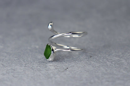 UK Size K/L Welsh Sea Glass Ring