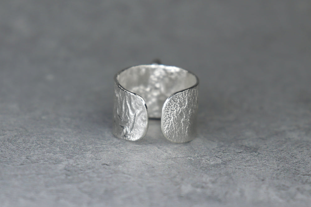 UK Size T Reticulated Welsh Sea Glass Ring