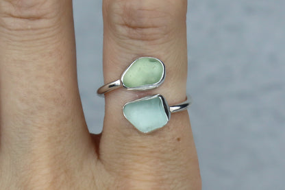 UK Size P Welsh Sea Glass Ring