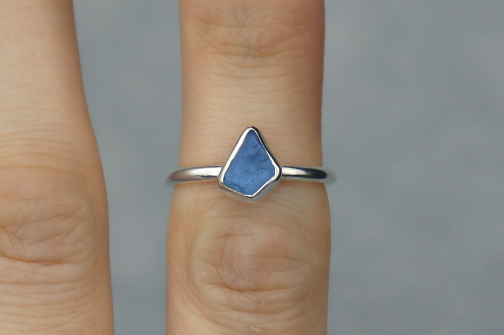 UK Size K Welsh Sea Glass Ring
