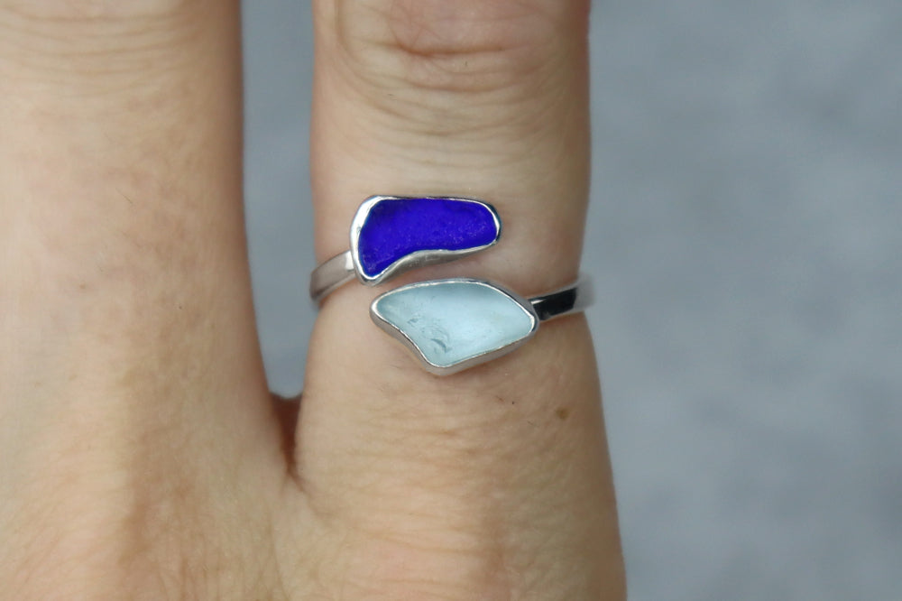 UK Size N Welsh Sea Glass Ring