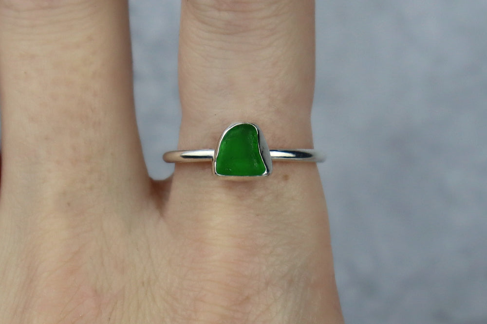 UK Size S Welsh Sea Glass Ring