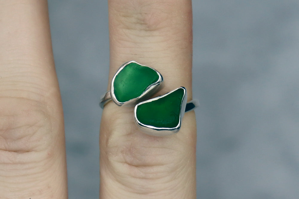 UK Size K Welsh Sea Glass Ring