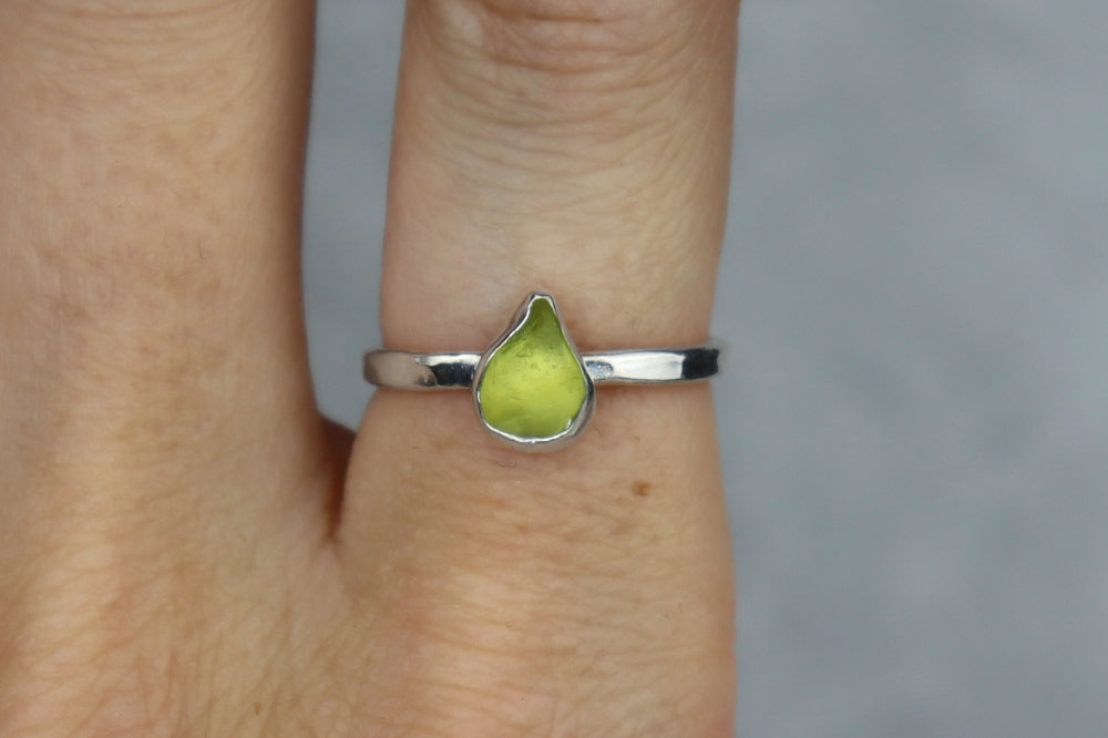 UK Size O Welsh Sea Glass Ring