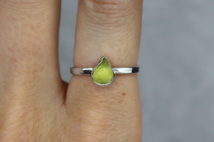 UK Size O Welsh Sea Glass Ring
