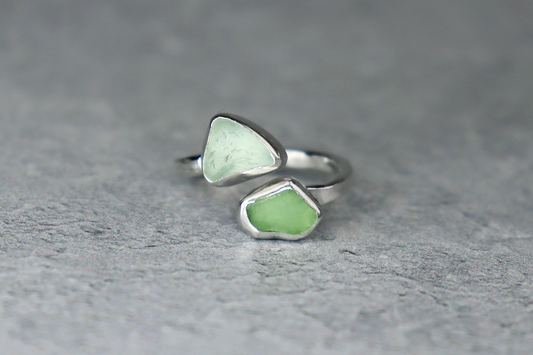 UK Size K Welsh Sea Glass Ring