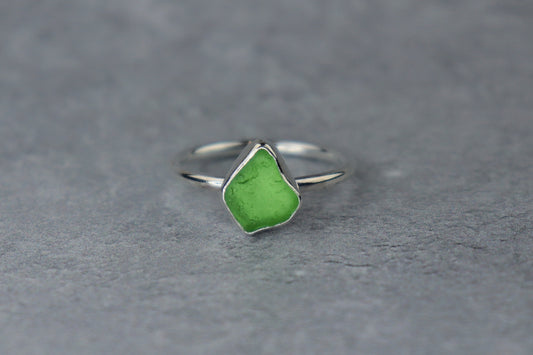 UK Size Q Welsh Sea Glass Ring