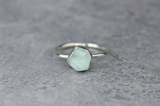 UK Size W Welsh Sea Glass Ring