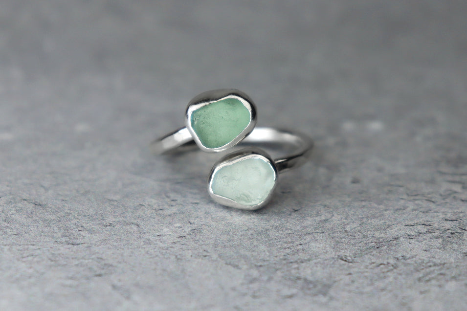 UK Size Q Welsh Sea Glass Ring