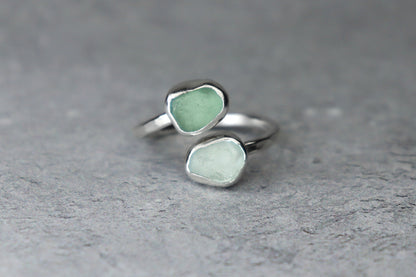 UK Size Q Welsh Sea Glass Ring