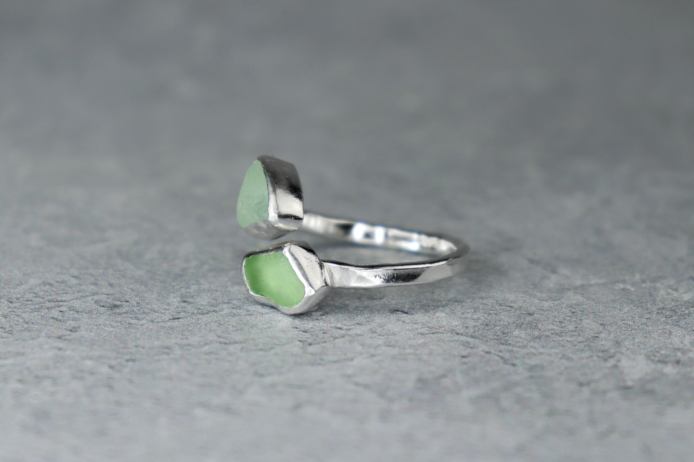 UK Size K Welsh Sea Glass Ring