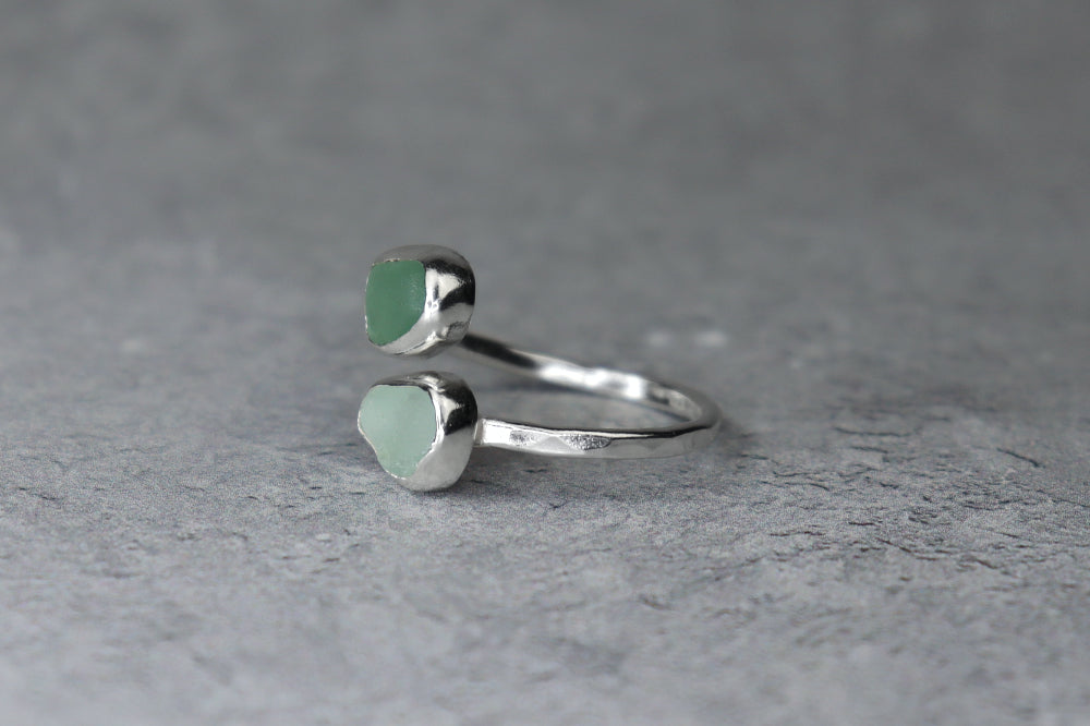 UK Size Q Welsh Sea Glass Ring