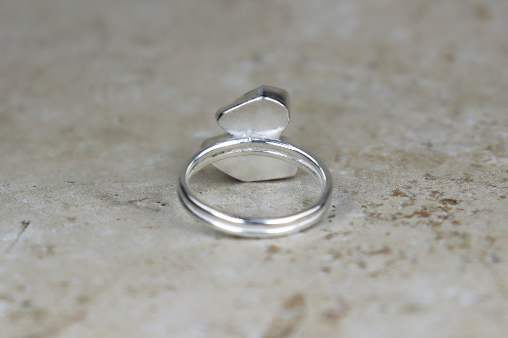 UK Size R Welsh Sea Glass Ring