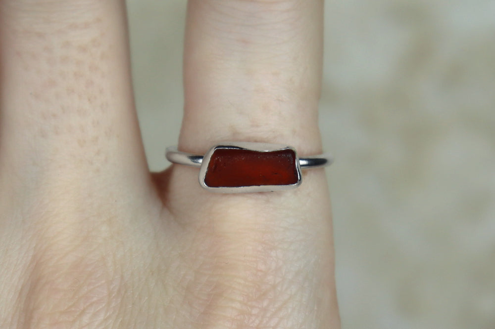 UK Size T Welsh Sea Glass Ring