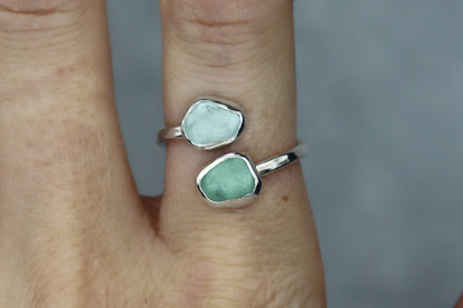 UK Size Q Welsh Sea Glass Ring
